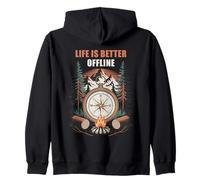 Life is Better Offline - Camping & Hiking Outdoors Nature Sudadera con Capucha