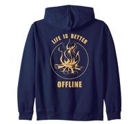 Life is Better Offline - Camping & Star Gazing Nature Quote Sudadera con Capucha