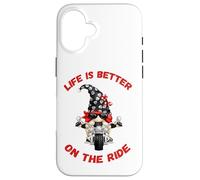 Life Is Better On The Ride Cute Oldschool Biker Kids GNOME Carcasa para iPhone 16