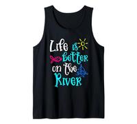 Life Is Better On The River Verano Mujeres Niñas Camiseta sin Mangas