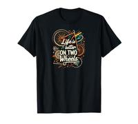 Life Is Better On Two Wheels Bicycle Cycling Bike Rider Camiseta