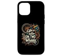 Life Is Better On Two Wheels Bicycle Cycling Bike Rider Carcasa para iPhone 12/12 Pro