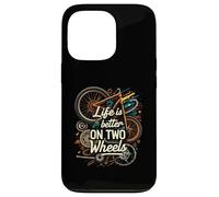 Life Is Better On Two Wheels Bicycle Cycling Bike Rider Carcasa para iPhone 13 Pro