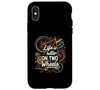 Life Is Better On Two Wheels Bicycle Cycling Bike Rider Carcasa para iPhone X/XS
