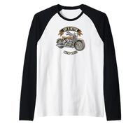 Life Is Better On Two Wheels Classic Motorcycle Biker Camiseta Manga Raglan