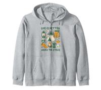 Life Is Better Under The Stars Vintage Camping Outdoor Art Sudadera con Capucha
