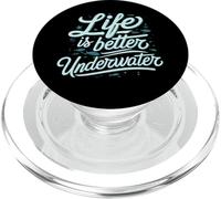 Life Is Better Underwater Scuba Diving Ocean Sea PopSockets PopGrip para MagSafe