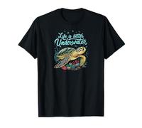 Life Is Better Underwater Sea Turtle Oceans Lover Diving Camiseta