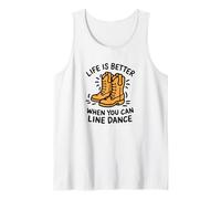 Life Is Better When You Can Line Dance Frase Western Country Camiseta sin Mangas