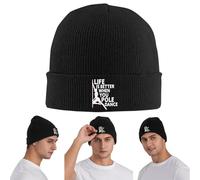 Life Is Better When You Pole Dance Fitness Pole Dancing Knitted Cap Winter Knit Bonnet Hat Skullies Beanies Hip Hop for Unisex