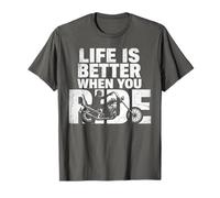 Life is Better When You Ride Biker Funny Dad Mens Motorcycle Camiseta