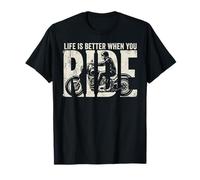 Life is Better When You Ride Biker Funny Dad Mens Motorcycle Camiseta