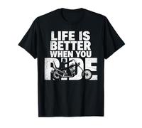 Life is Better When You Ride Biker Funny Dad Mens Motorcycle Camiseta