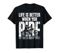 Life is Better When You Ride Biker Funny Dad Mens Motorcycle Camiseta