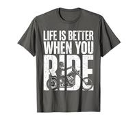 Life is Better When You Ride Biker Funny Dad Mens Motorcycle Camiseta