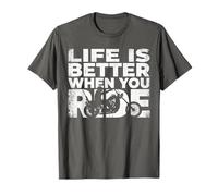 Life is Better When You Ride Biker Funny Dad Mens Motorcycle Camiseta