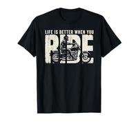 Life is Better When You Ride Biker Funny Dad Mens Motorcycle Camiseta