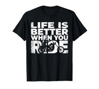 Life is Better When You Ride Biker Funny Dad Mens Motorcycle Camiseta