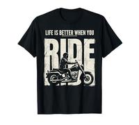Life is Better When You Ride Biker Funny Dad Mens Motorcycle Camiseta
