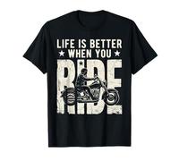Life is Better When You Ride Biker Funny Dad Mens Motorcycle Camiseta
