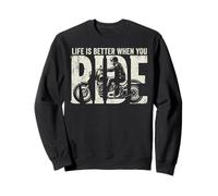Life is Better When You Ride Biker Funny Dad Mens Motorcycle Sudadera