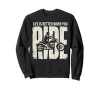 Life is Better When You Ride Biker Funny Dad Mens Motorcycle Sudadera