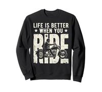 Life is Better When You Ride Biker Funny Dad Mens Motorcycle Sudadera