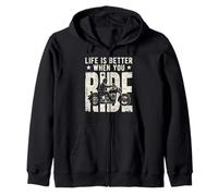 Life is Better When You Ride Biker Funny Dad Mens Motorcycle Sudadera con Capucha
