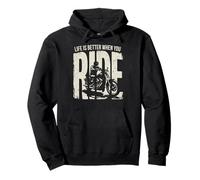Life is Better When You Ride Biker Funny Dad Mens Motorcycle Sudadera con Capucha