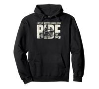 Life is Better When You Ride Biker Funny Dad Mens Motorcycle Sudadera con Capucha