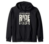 Life is Better When You Ride Biker Funny Dad Mens Motorcycle Sudadera con Capucha