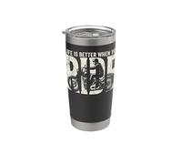 Life is Better When You Ride Biker Funny Dad Mens Motorcycle Vaso térmico de acero inoxidable de doble pared