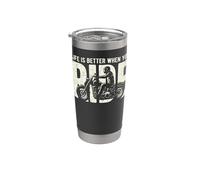 Life is Better When You Ride Biker Funny Dad Mens Motorcycle Vaso térmico de acero inoxidable de doble pared