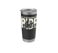 Life is Better When You Ride Biker Funny Dad Mens Motorcycle Vaso térmico de acero inoxidable de doble pared