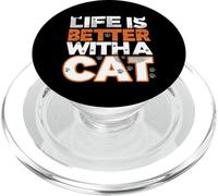 Life Is Better with A Cat Paw Print Feline Lover PopSockets PopGrip para MagSafe