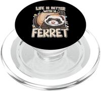 Life Is Better with A Ferret Cute Pet Animal Lover PopSockets PopGrip para MagSafe