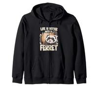 Life Is Better with A Ferret Cute Pet Animal Lover Sudadera con Capucha