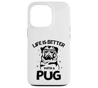 Life Is Better with a Pug New Year Pug Lovers tee Carcasa para iPhone 13 Pro