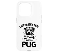 Life Is Better with a Pug New Year Pug Lovers tee Carcasa para iPhone 15 Pro