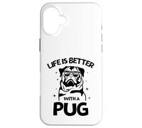 Life Is Better with a Pug New Year Pug Lovers tee Carcasa para iPhone 16 Plus