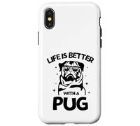 Life Is Better with a Pug New Year Pug Lovers tee Carcasa para iPhone X/XS