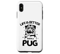 Life Is Better with a Pug New Year Pug Lovers tee Carcasa para iPhone XS MAX
