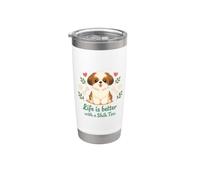 Life Is Better With A Shih Tzu Cute Dog Lover Vaso térmico de acero inoxidable de doble pared