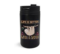 Life is Better with a Sloth Spirit - Taza de viaje con diseño de animales, vaso de viaje, taza de café aislada, taza portátil