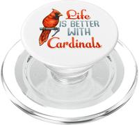Life is Better with Cardinals - Cita de pájaro para la Buena Suerte PopSockets PopGrip para MagSafe