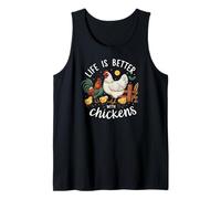 Life Is Better with Chickens Farm Rooster Hen Chick Camiseta sin Mangas