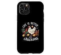 Life Is Better with Chickens Farm Rooster Hen Chick Carcasa para iPhone 11 Pro