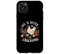 Life Is Better with Chickens Farm Rooster Hen Chick Carcasa para iPhone 11 Pro MAX