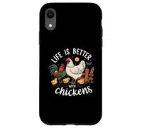 Life Is Better with Chickens Farm Rooster Hen Chick Carcasa para iPhone XR