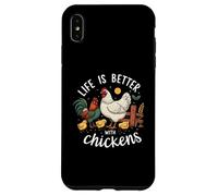 Life Is Better with Chickens Farm Rooster Hen Chick Carcasa para iPhone XS MAX